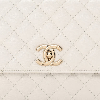 Chanel Caviar Quilted Small Coco Handle Flap White 8 of 11