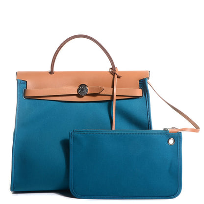 Hermes Toile Herbag Zip PM 31 Bleu Izmir 3 of 17