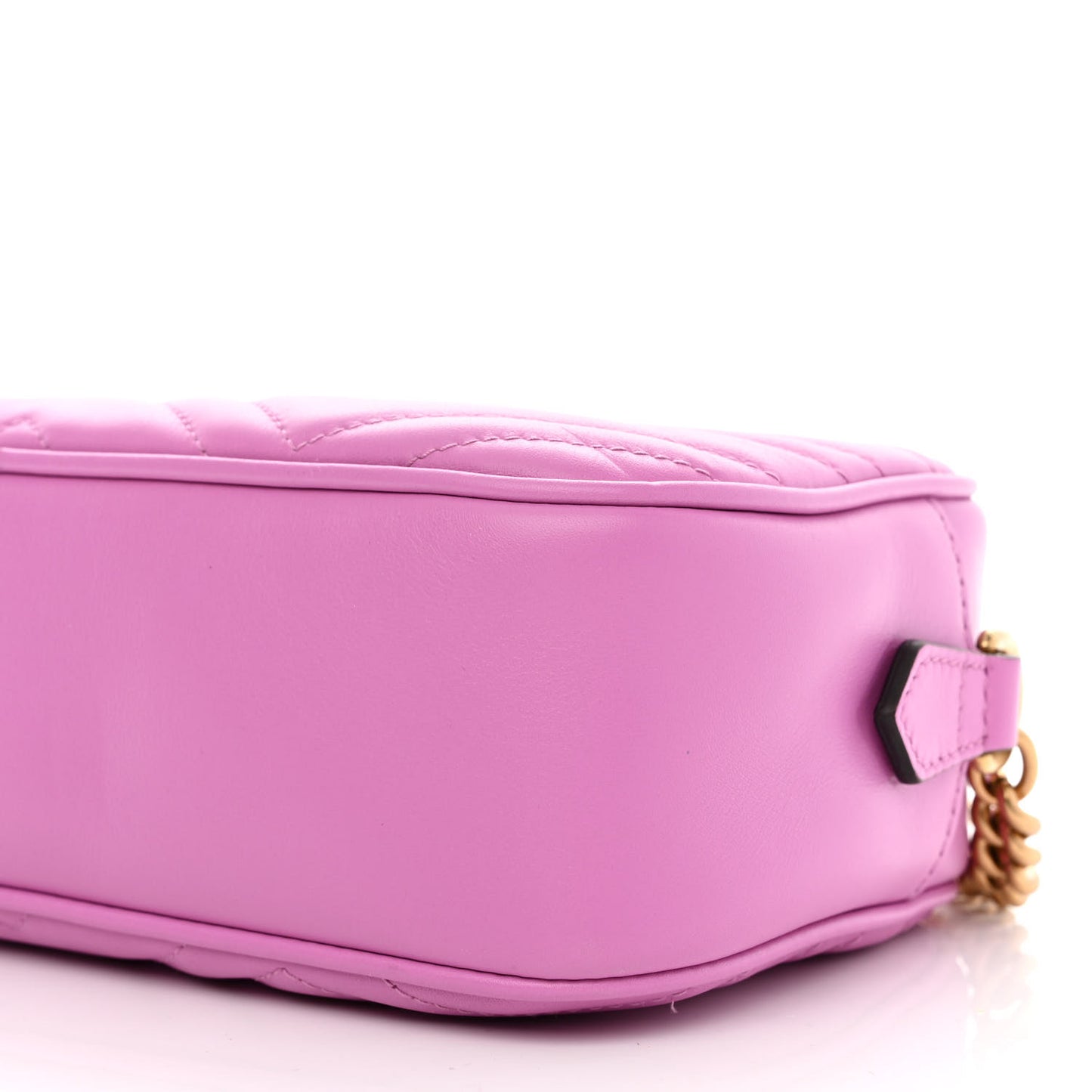 Calfskin Matelasse Small GG Marmont Chain Shoulder Bag Candy Mousse