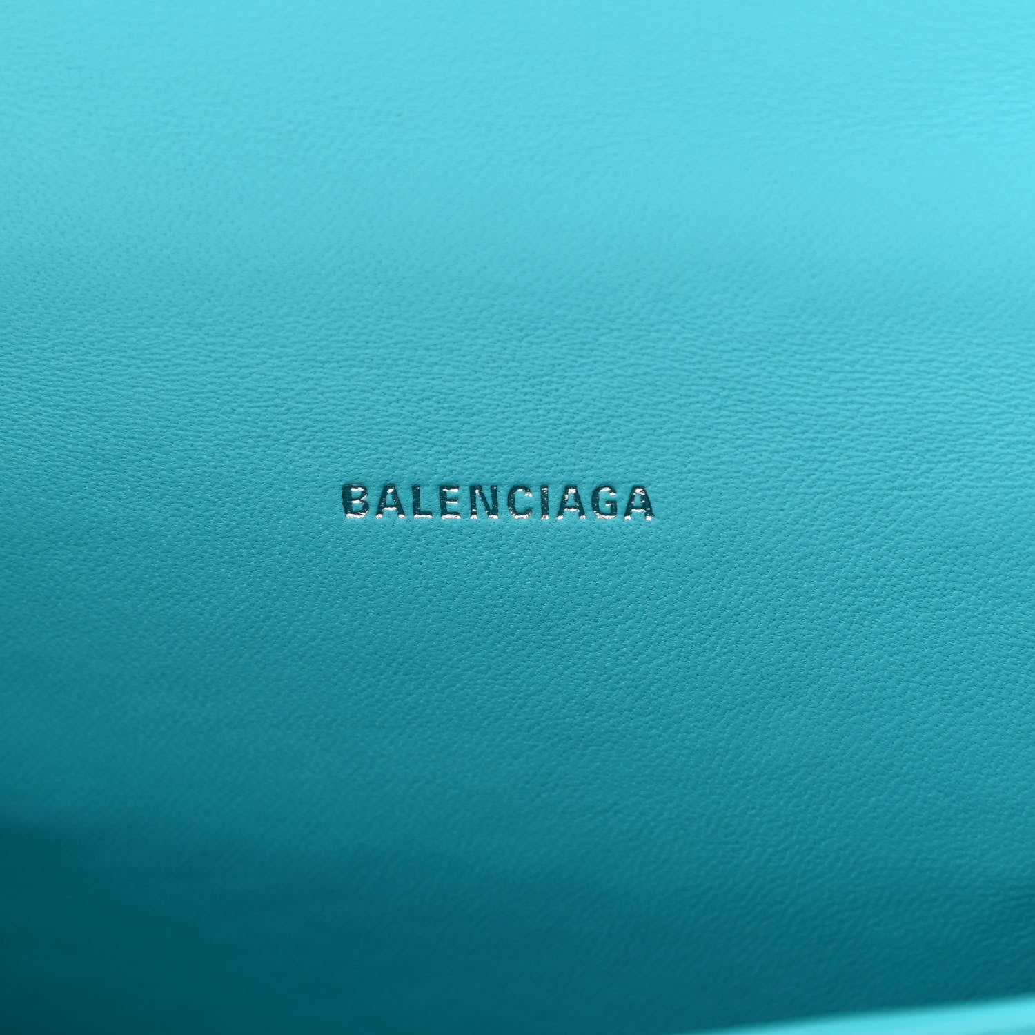 Balenciaga Shiny Calfskin Crocodile Embossed Hourglass Top Handle Bag XS Turquoise 6 of 11