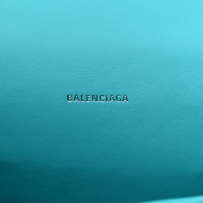 Balenciaga Shiny Calfskin Crocodile Embossed Hourglass Top Handle Bag XS Turquoise 6 of 11