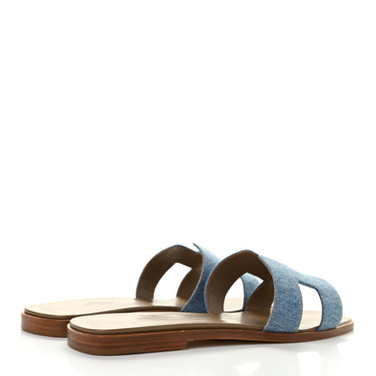 Hermes Denim Canvas Oran Sandals 39 Bleu Clair 4 of 8