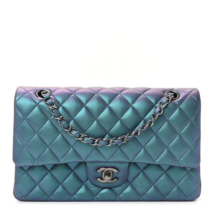 Chanel Metallic Lambskin Quilted Medium Double Flap Turquoise 1 of 10