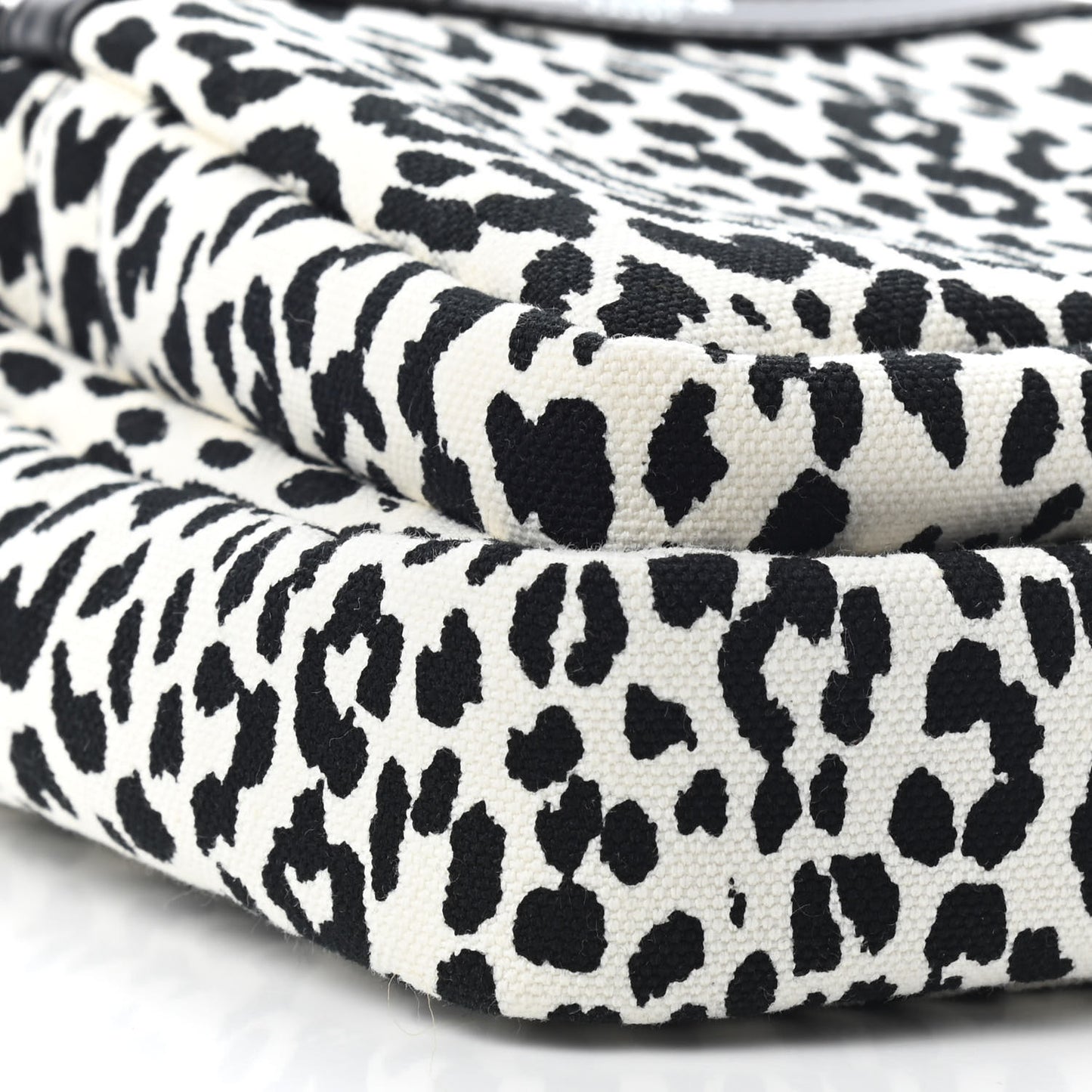 Canvas Leopard Print Sid Messenger Bag Black White