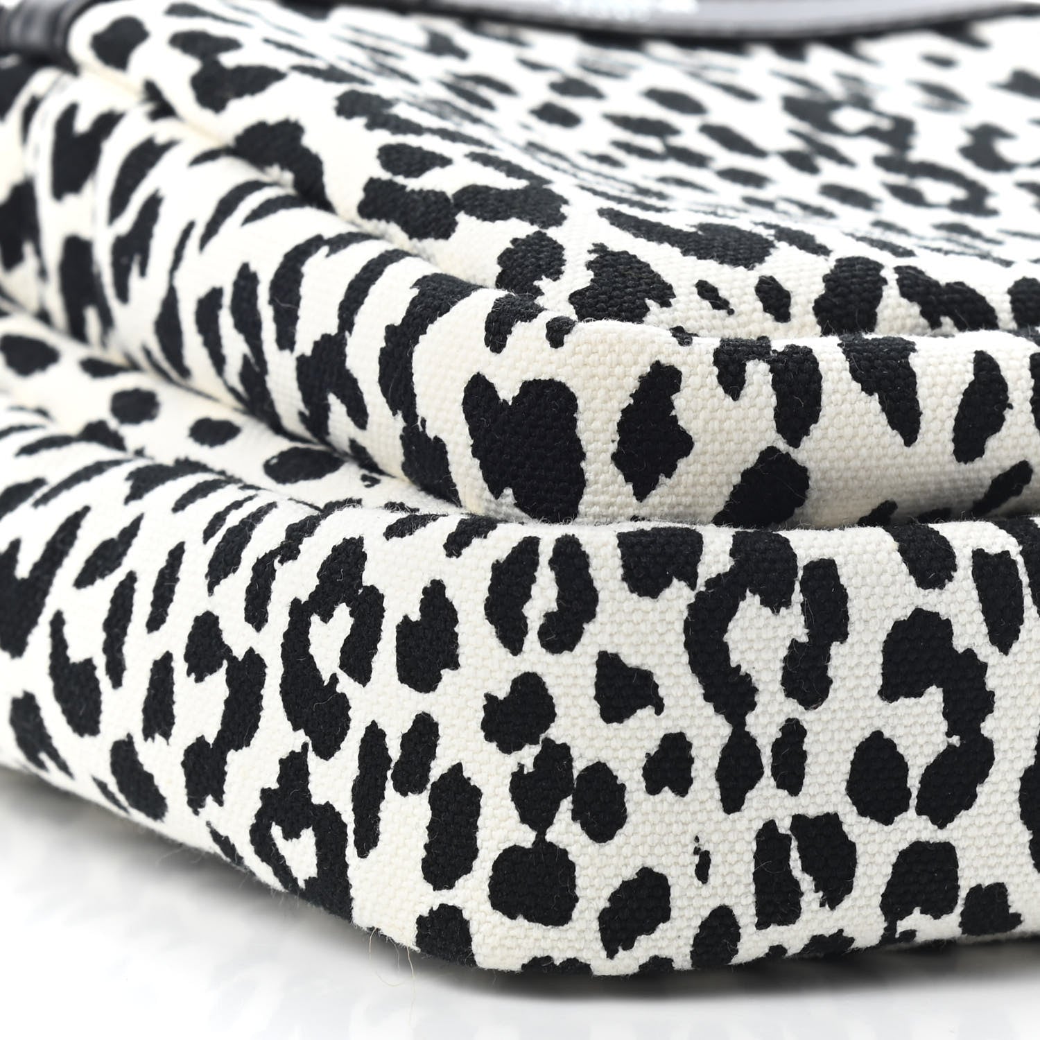Saint Laurent Canvas Leopard Print Sid Messenger Bag Black White 7 of 8