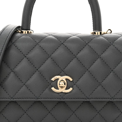 Chanel Caviar Quilted Mini Coco Handle Flap Grey 8 of 10