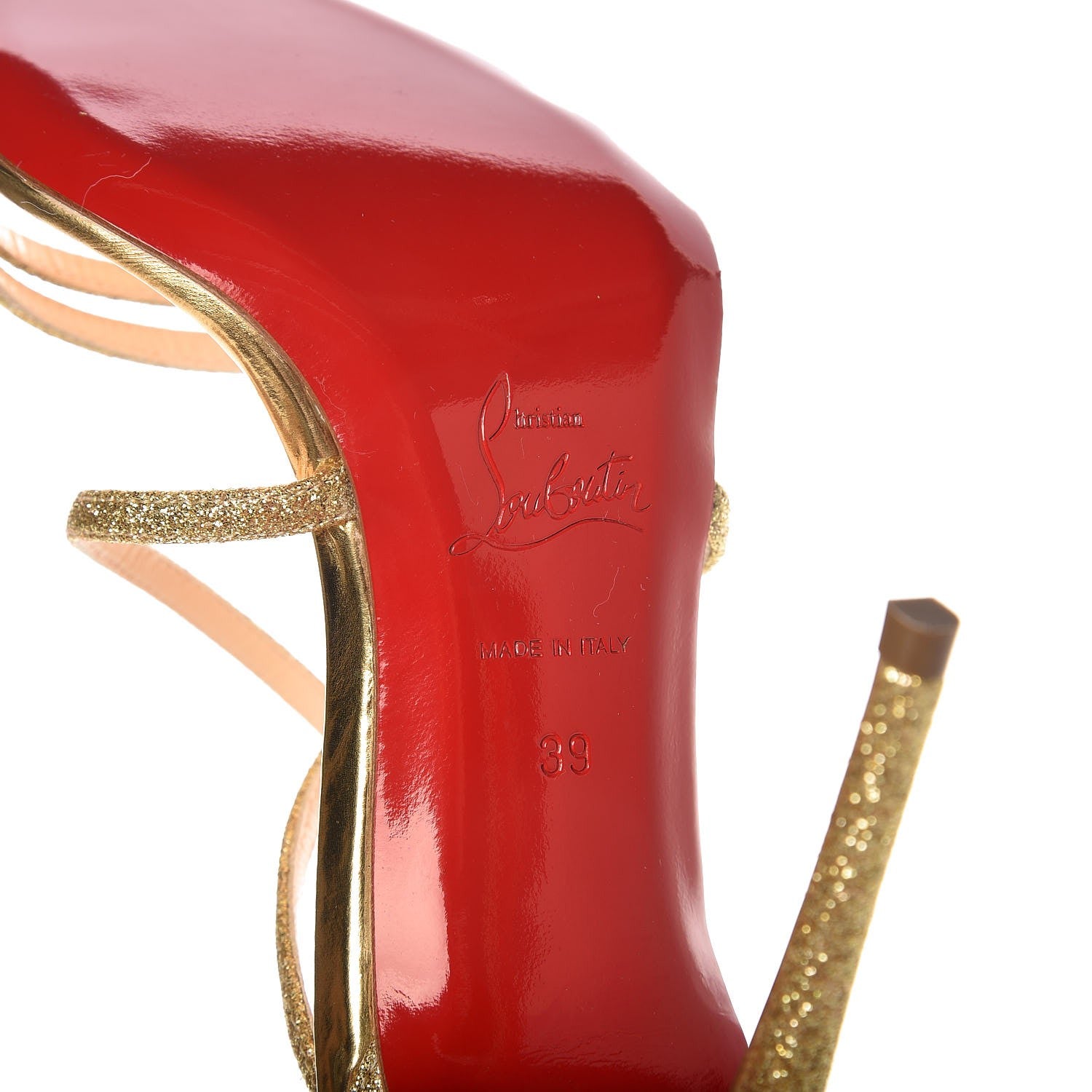 Christian Louboutin Glitter Gwynitta 100 Sandals 39 Gold 7 of 8