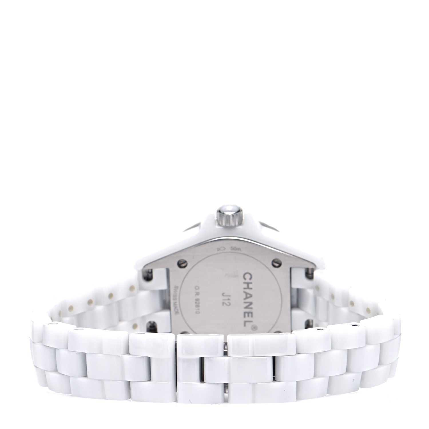 Chanel Stainless Steel Ceramic Diamond Mother of Pearl 29mm J12 Quartz Watch White 3 of 4