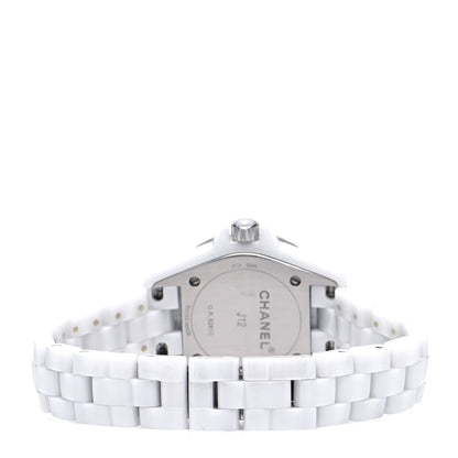 Chanel Stainless Steel Ceramic Diamond Mother of Pearl 29mm J12 Quartz Watch White 3 of 4