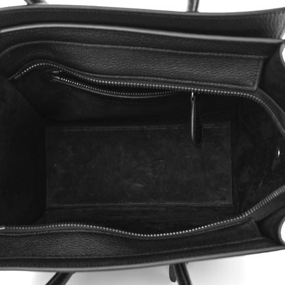 Celine Drummed Calfskin Micro Luggage Black 5 of 13