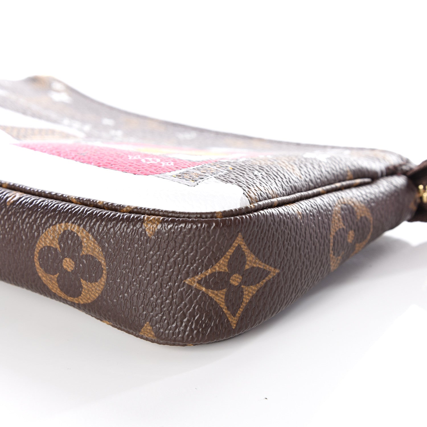 Louis Vuitton Monogram 2019 Christmas Animation Mini Courchevel Pochette Accessories Fuchsia 6 of 9