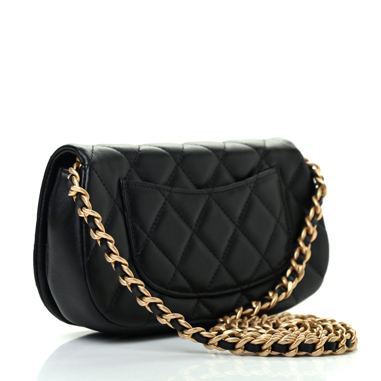 Chanel Calfskin Quilted Coco Mail Clutch With Chain Black 3 of 10