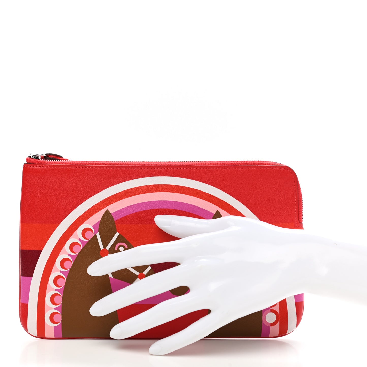 Swift Printed Rainbow Love Carre Long Pocket Pouch Rouge Coeur Alezan