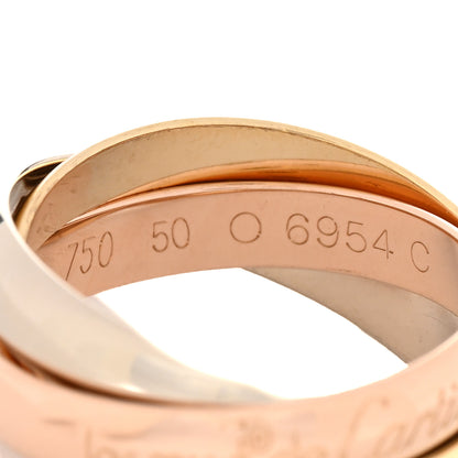 Cartier 18K Pink Yellow White Gold Classic Les Must De Cartier Trinity Ring 50 5.25 4 of 4