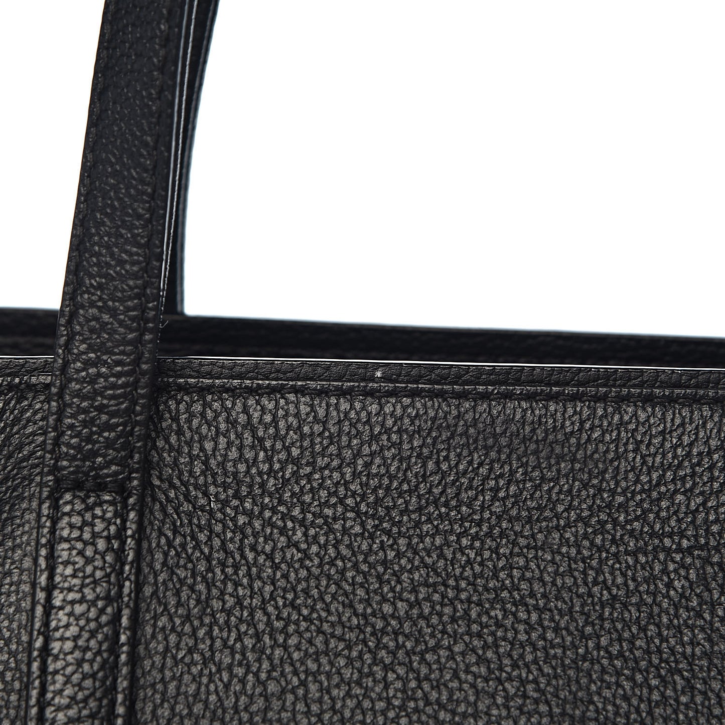 Calfskin Visetos Anya Shopper Tote Black