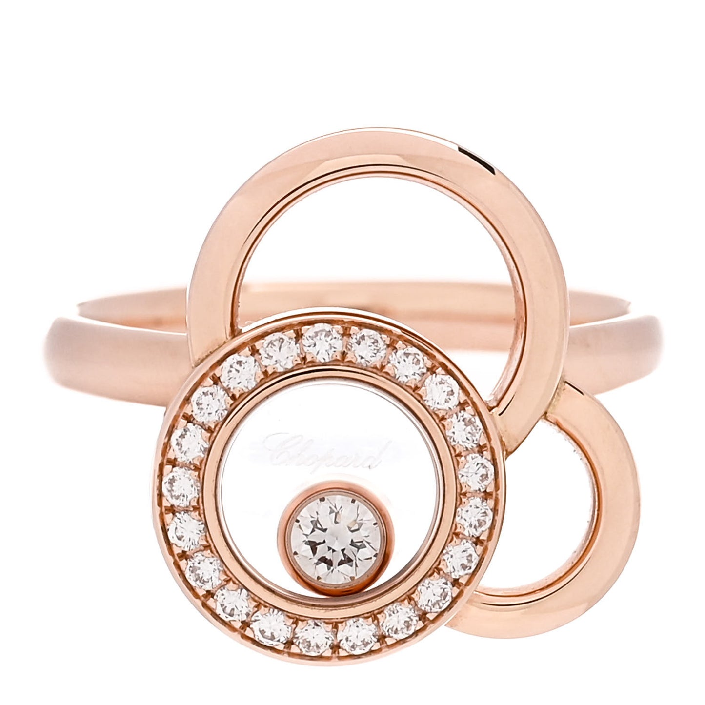 18K Rose Gold Diamond Happy Bubbles Ring 54 6.75
