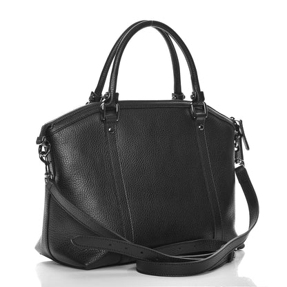 Gucci Pebbled Calfskin Medium GG Charm Dome Satchel Black 4 of 9