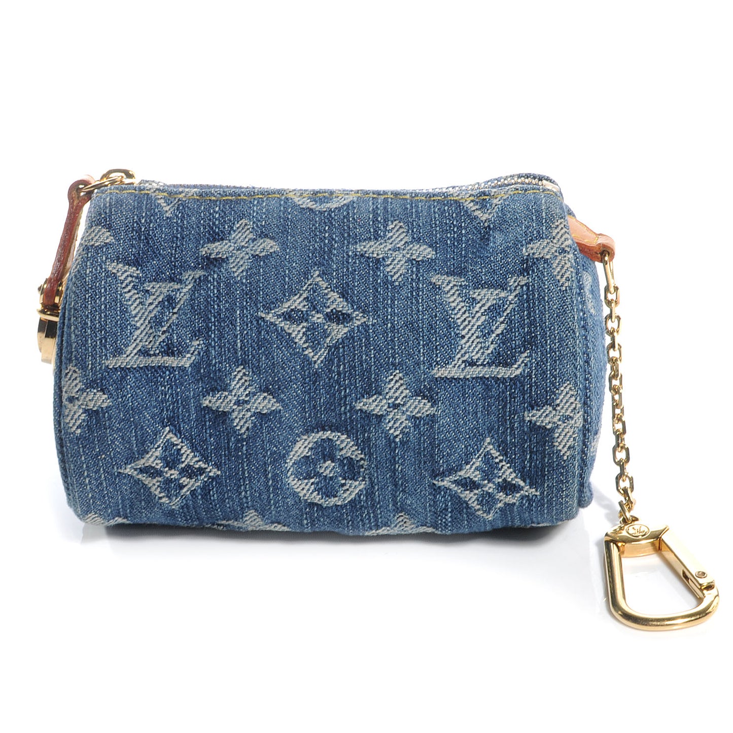 Monogram Denim Pochette Speedy PM Key Holder Blue
