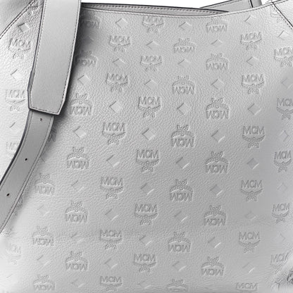 MCM Calfskin Ottomar Monogram Medium Klara Hobo New Beige 8 of 9
