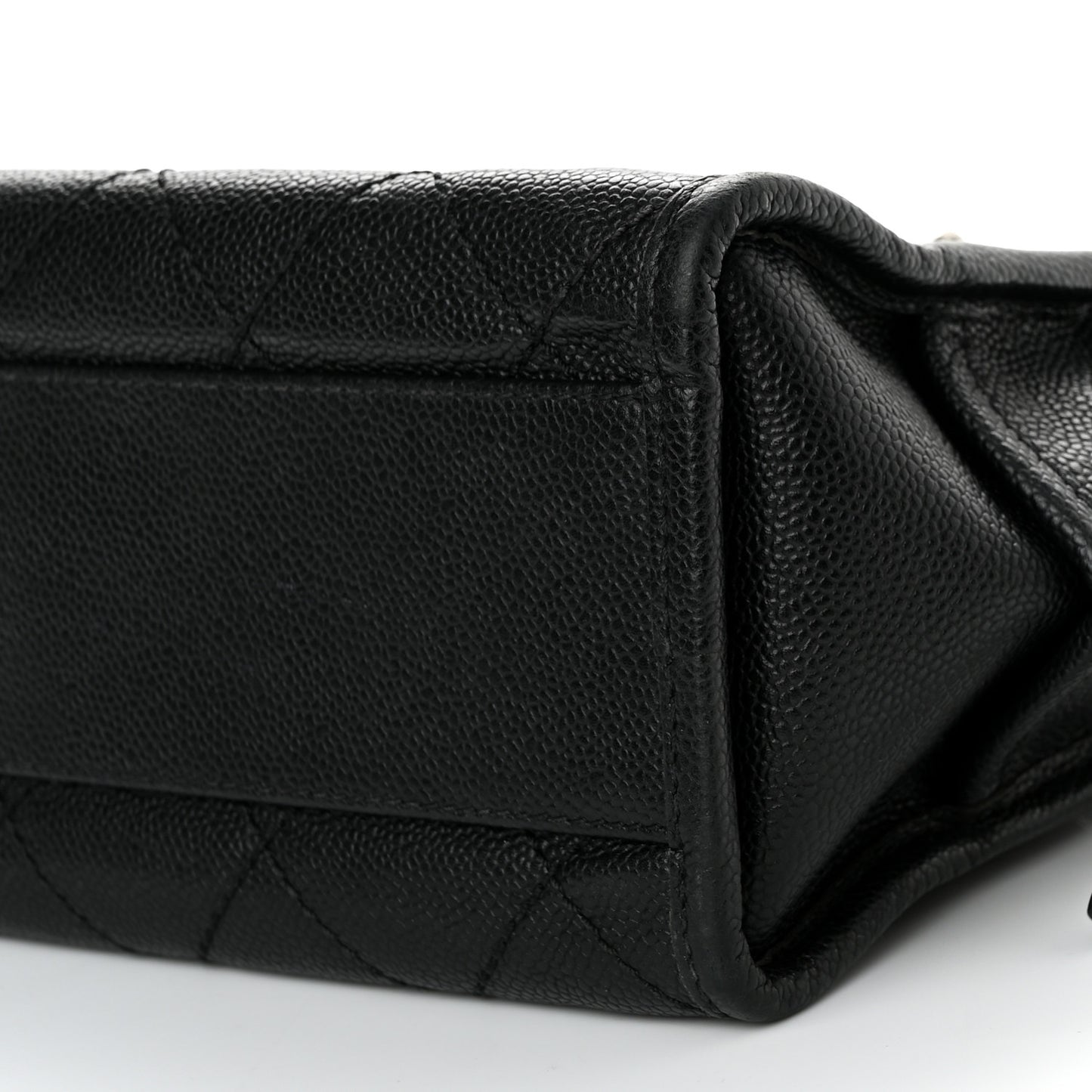 Caviar Quilted Small Deauville Bowling Bag Black