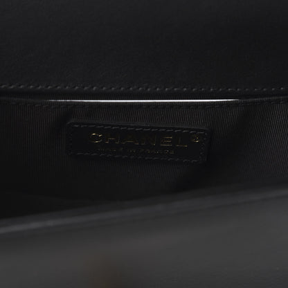 Chanel Calfskin Small Boy Logo Top Handle Flap Black 8 of 11