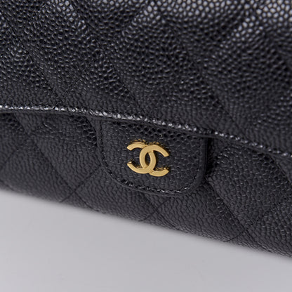 Chanel Caviar Quilted Long Flap Wallet Black 9 of 10