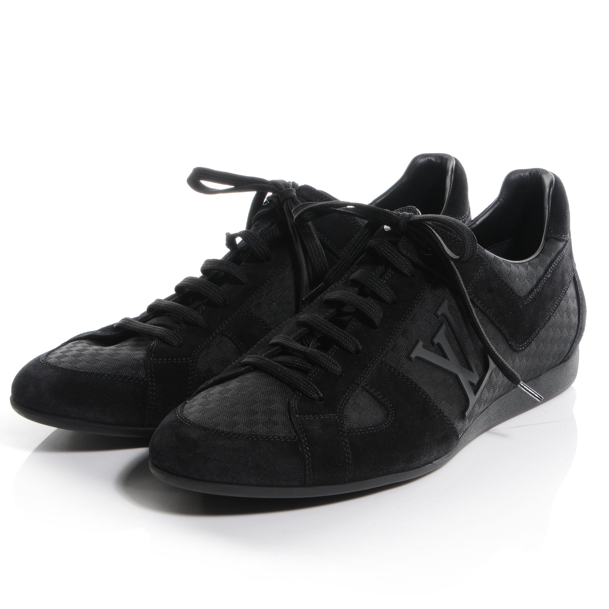 Louis Vuitton Suede Mini Damier Vibes Sneaker 10.5 Black 3 of 7