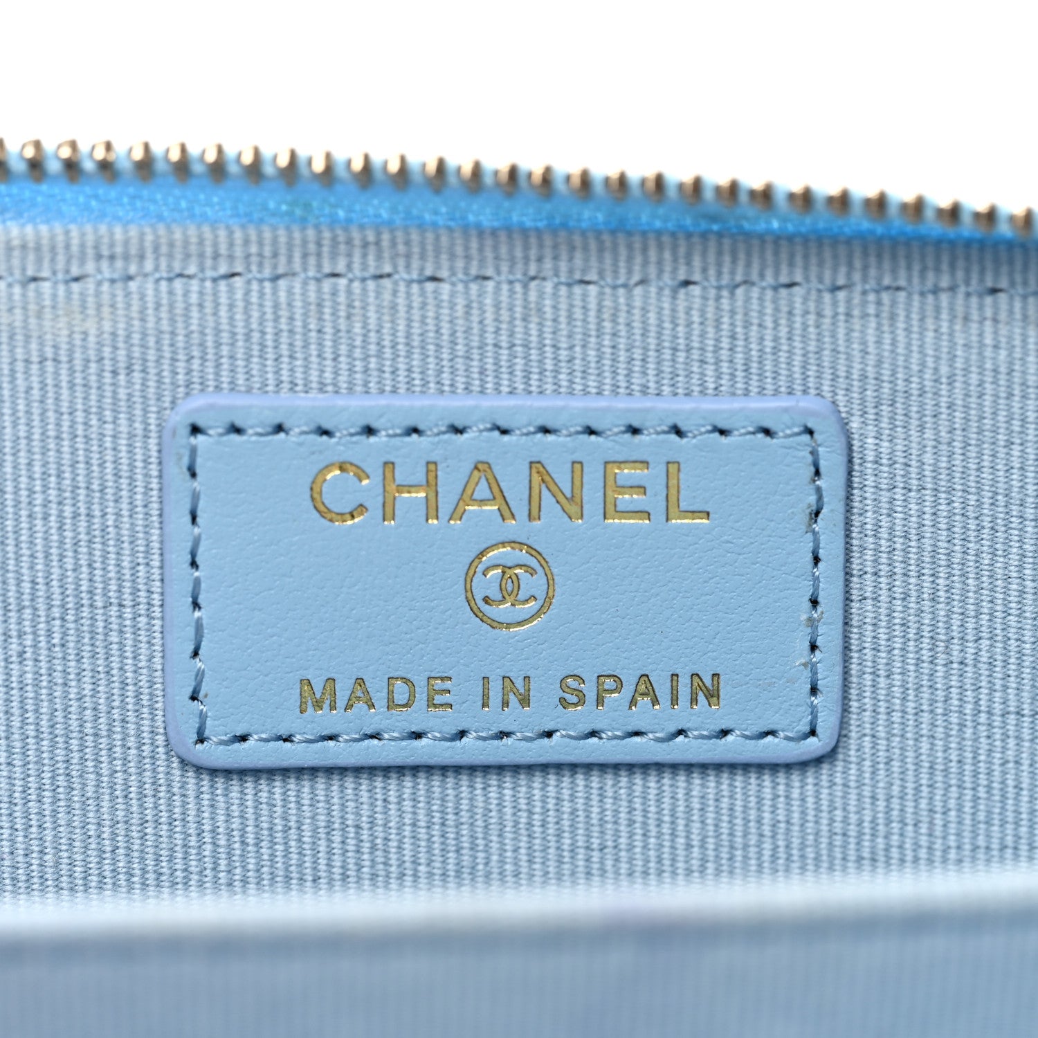 Chanel Lambskin Quilted Chanel 19 Vertical Zip Card Holder Wallet Light Blue 6 of 7