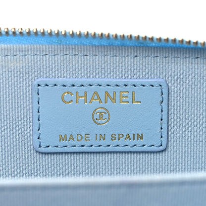 Chanel Lambskin Quilted Chanel 19 Vertical Zip Card Holder Wallet Light Blue 6 of 7