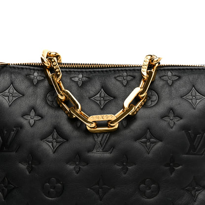 Louis Vuitton Lambskin Embossed Monogram Coussin PM Black 9 of 13