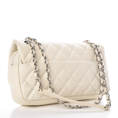 Chanel Caviar Quilted Medium Easy Flap Dark White 3 of 10