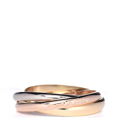 Cartier 18K Pink Yellow White Gold Small Les Must De Trinity Ring 52 6 1 of 5