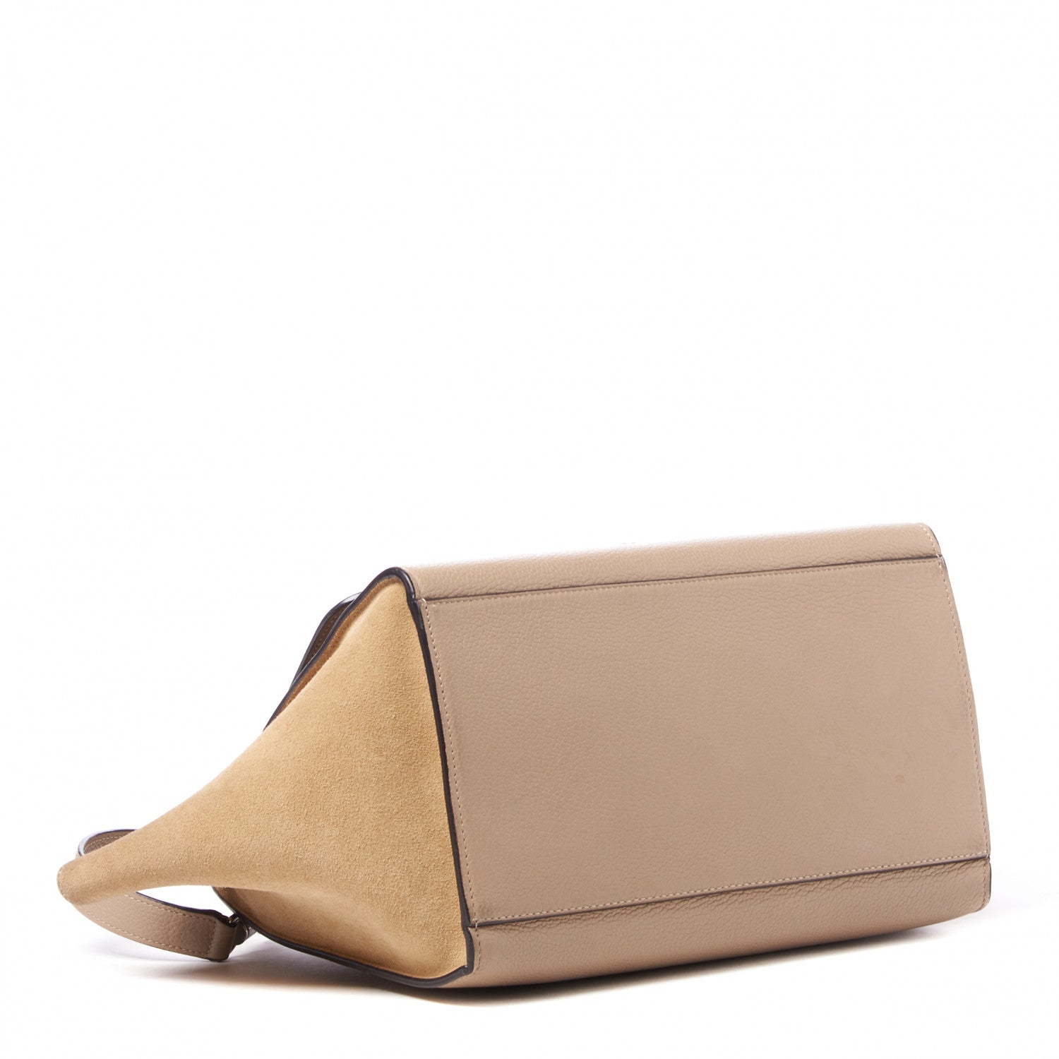 Celine Drummed Calfskin Suede Medium Trapeze Dune 3 of 9