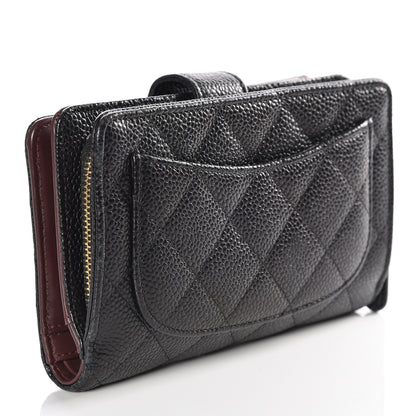 Chanel Caviar Quilted Zipped Pocket Wallet Black 2 of 12