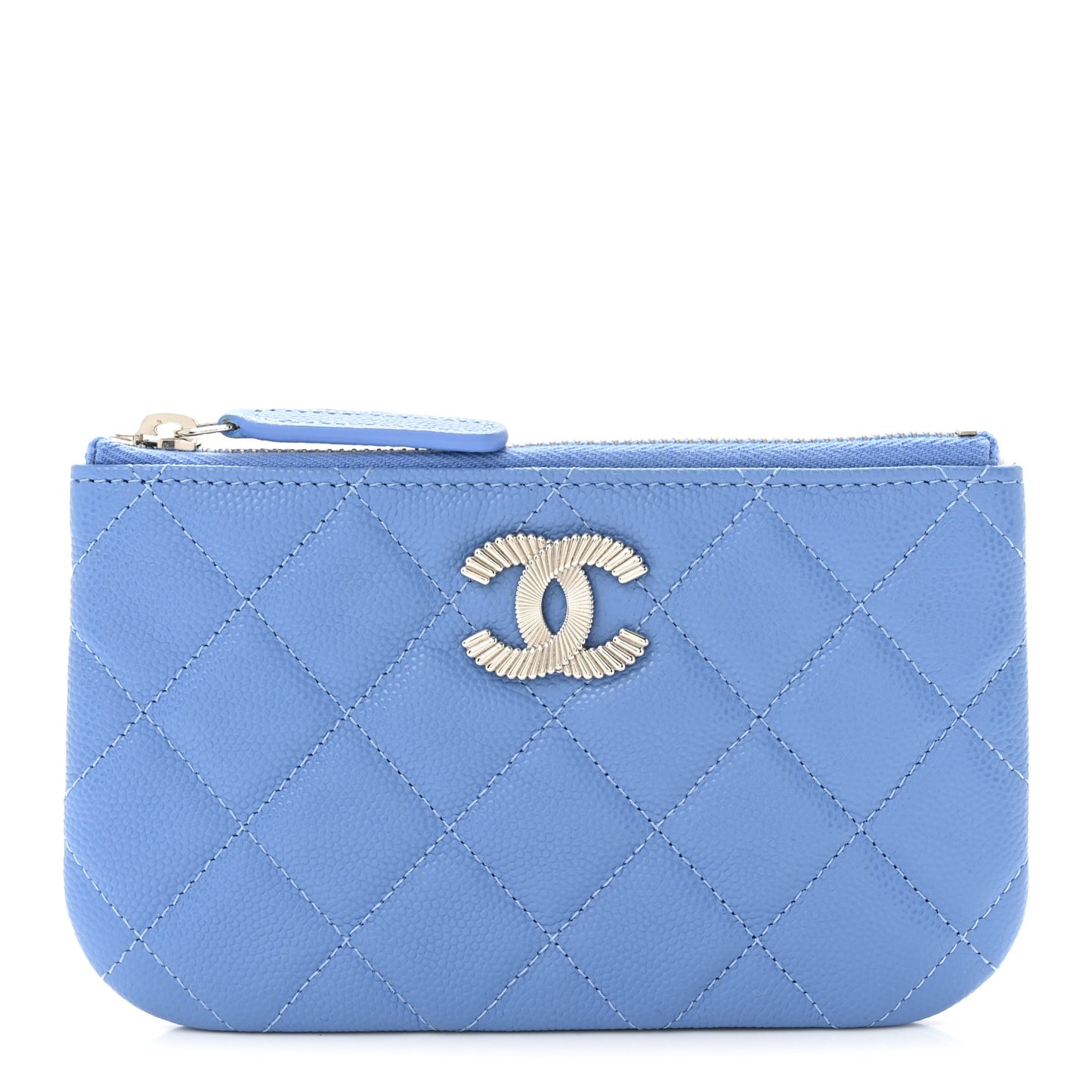 Caviar Quilted Coco Candy Small Cosmetic Case Blue