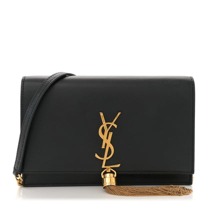Saint Laurent Smooth Calfskin Classic Monogram Kate Tassel Chain Wallet Black 1 of 11