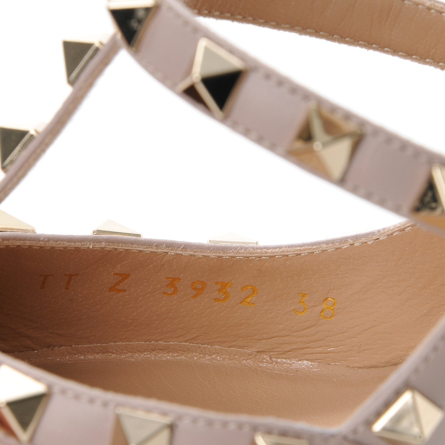 Valentino Garavani Patent Nappa Rockstud Ankle Strap 100mm Pumps 38 Poudre 8 of 9
