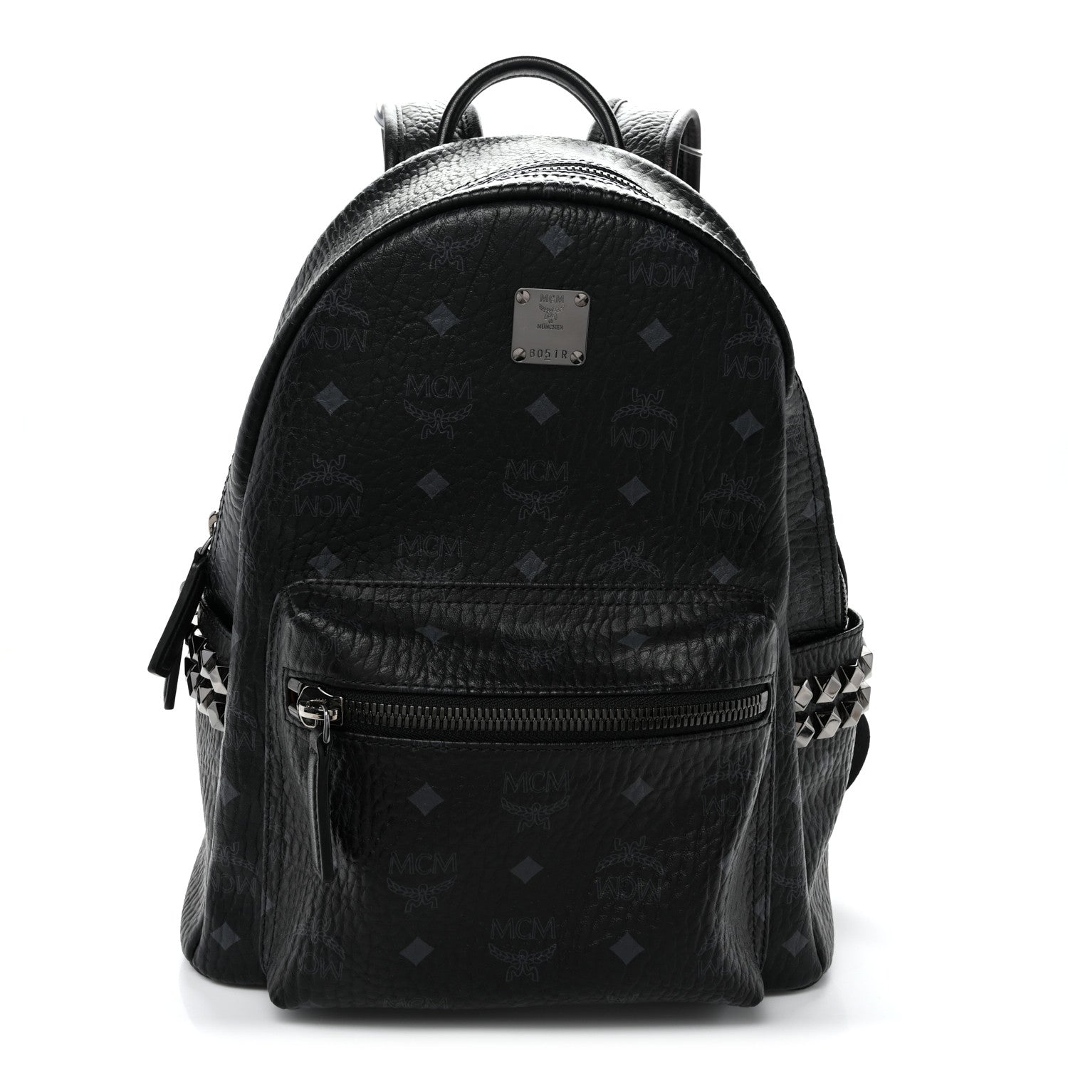 MCM Visetos Small Side Stud Stark Backpack Black 1 of 10
