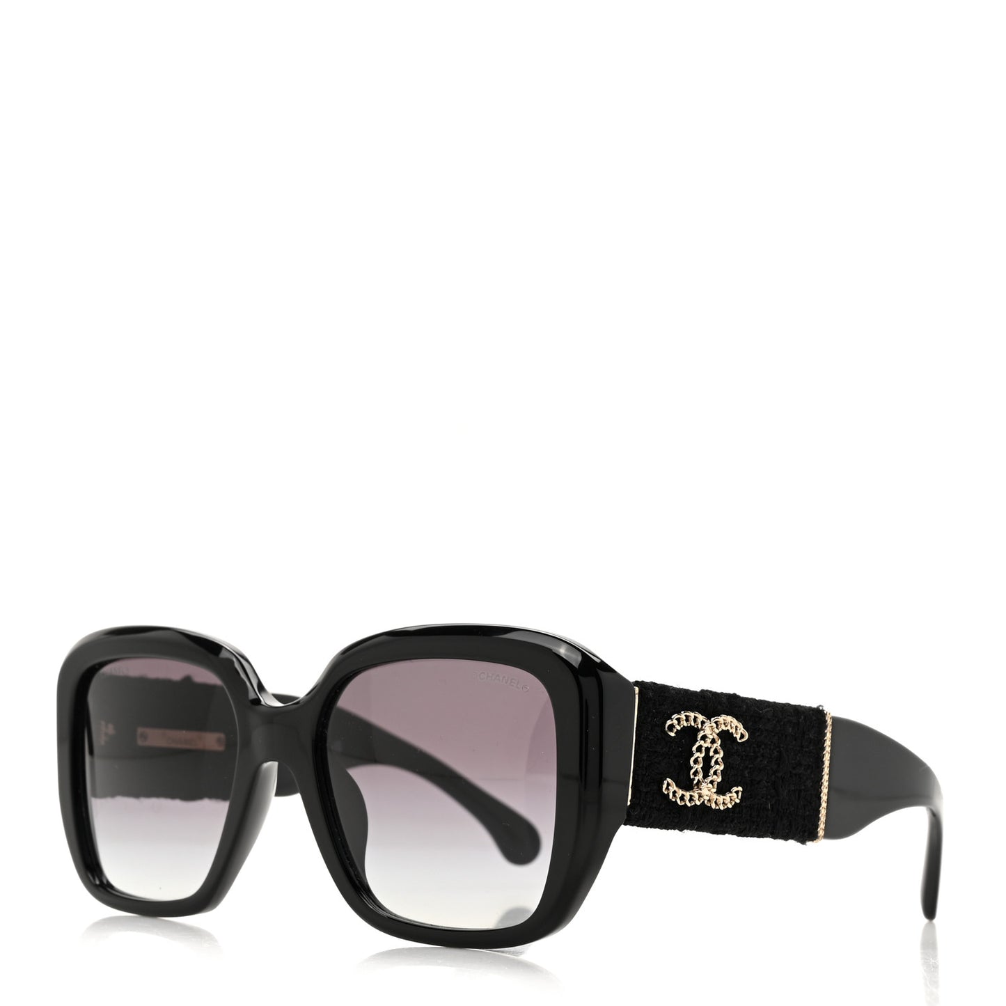 Acetate Tweed Square Sunglasses 5512 Black