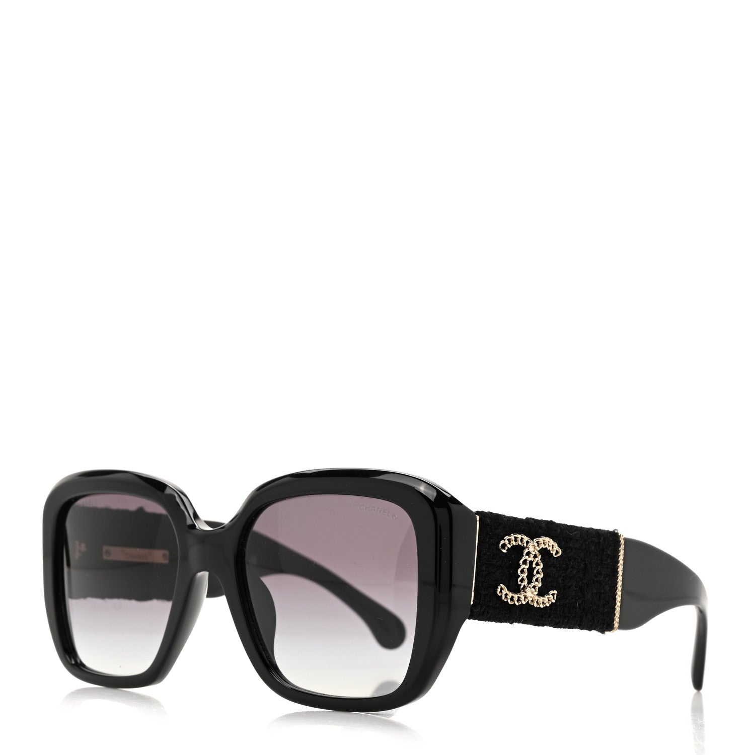 Chanel Acetate Tweed Square Sunglasses 5512 Black 1 of 8