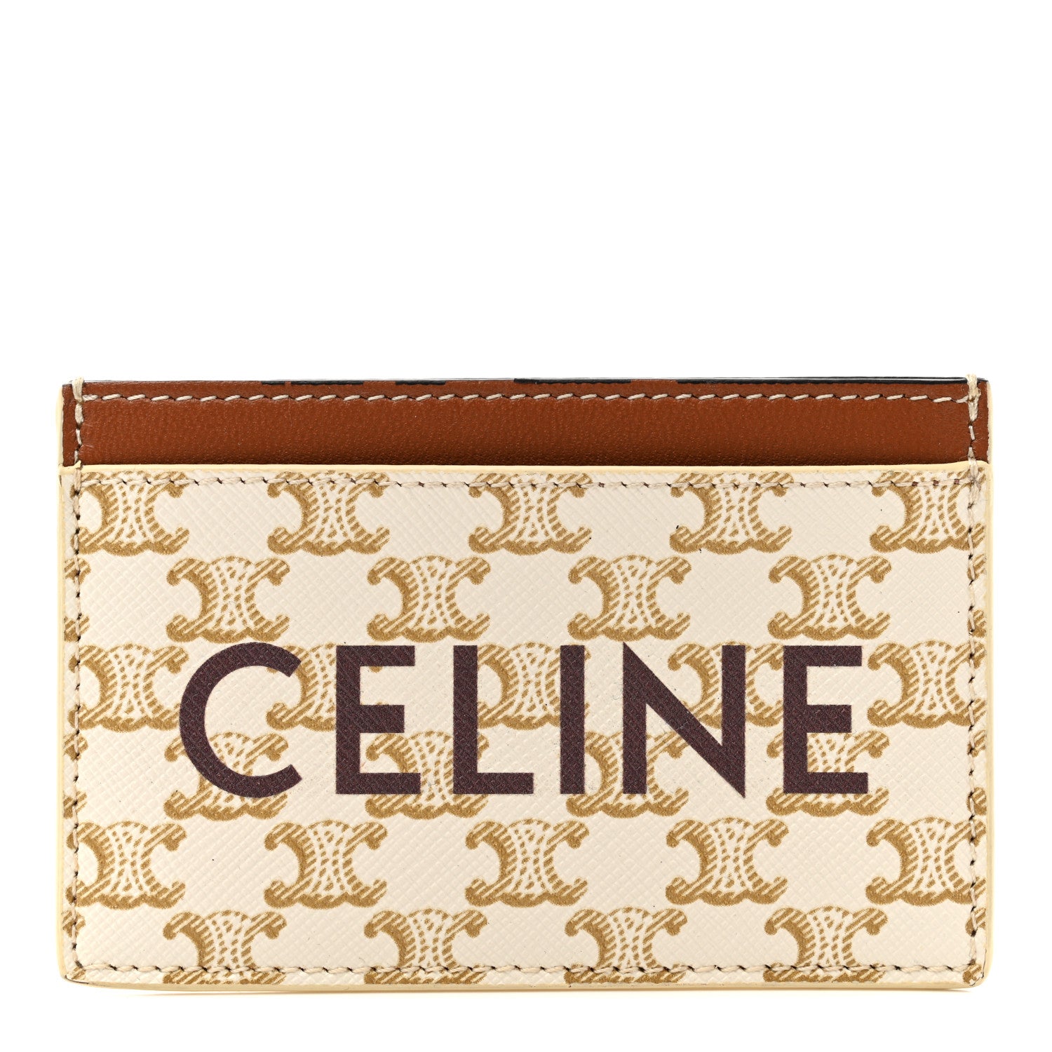 Celine Triomphe Canvas Card Holder White 1 of 10