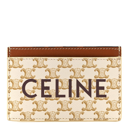 Celine Triomphe Canvas Card Holder White 1 of 10