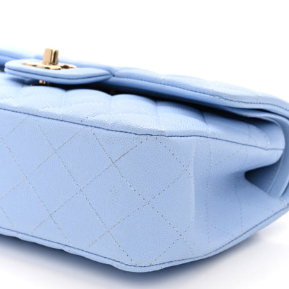 Chanel Caviar Quilted Small Double Flap Light Blue 10 of 10