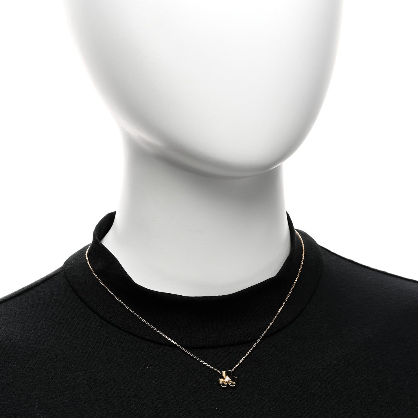18K Yellow Gold Diamond Mini Frivole Pendant Necklace