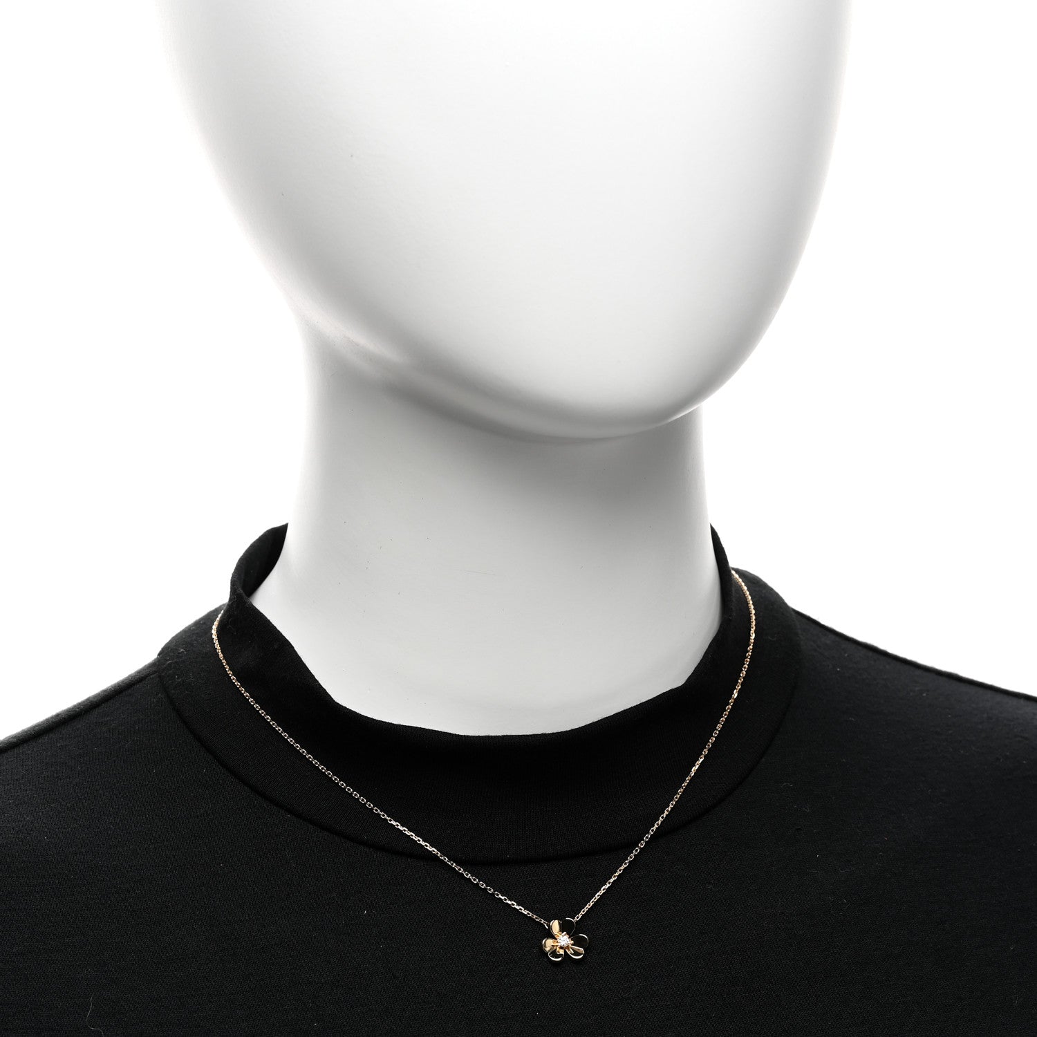 Van Cleef & Arpels 18K Yellow Gold Diamond Mini Frivole Pendant Necklace 2 of 6
