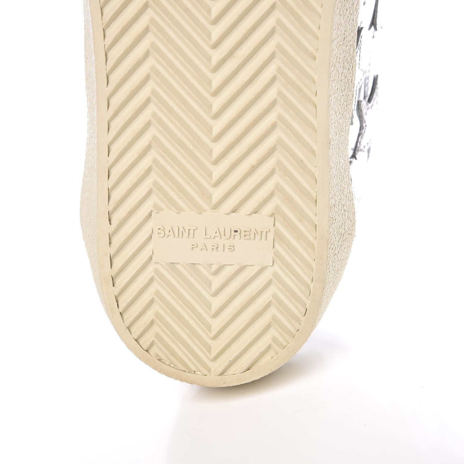 Saint Laurent Vitellino Laminato Star Sneakers 39 Argento 6 of 9