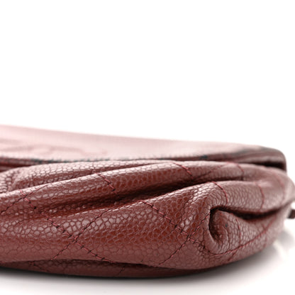 Chanel Caviar Half Moon Wallet On Chain WOC Dark Red 11 of 16