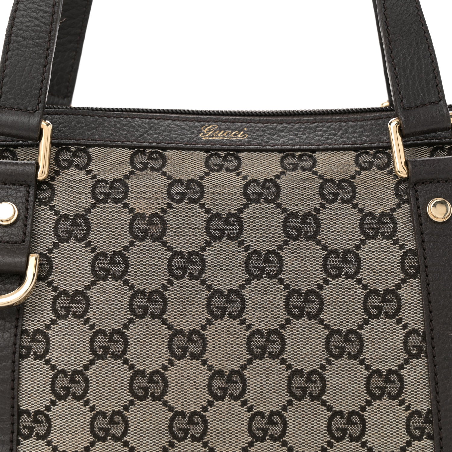 Gucci Monogram Abbey Medium Tote Dark Brown 8 of 10