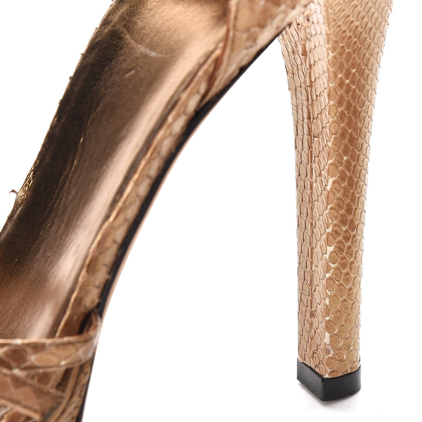 Metallic Python Platfrom Sandals 10.5 Gold
