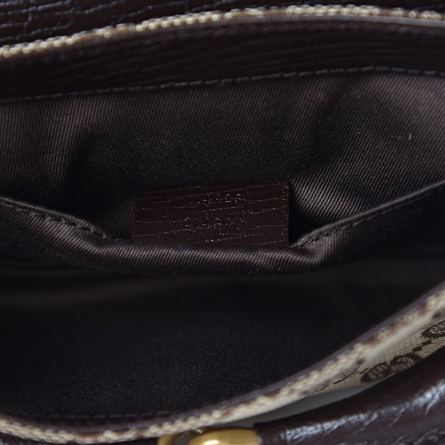 Gucci Monogram Horsebit Clutch Dark Brown 7 of 12